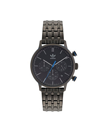Часы унисекс Chrono Code One Chrono с браслетом из нержавеющей стали серого металлического цвета, 40 мм Adidas