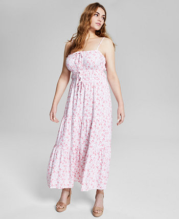 Женское присборенное платье макси с цветочным принтом, созданное для Macy's And Now This
