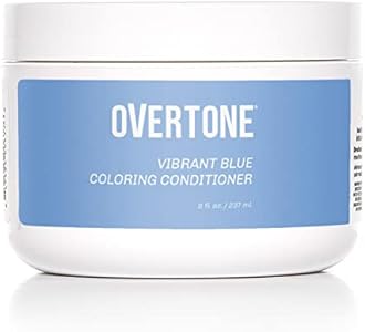 oVertone Haircare Color Depositing Conditioner - 8 oz Semi Permanent Hair Color with Shea Butter & Coconut Oil - Temporary Hair Color Dye - Vegan, Cruelty-Free - Blue for Brown Hair OVertone