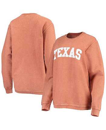 Женская толстовка с пуловером Texas Orange Texas Longhorns Comfy Cord Vintage-Like Wash Basic Arch Pullover Sweatshirt Pressbox
