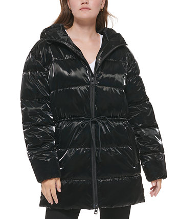 Женская стеганая куртка-пуховик с капюшоном Calvin Klein
