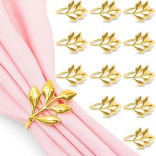 Juvale Leaf Napkin Rings (1.8 Inches, Gold, 12-Pack) Juvale