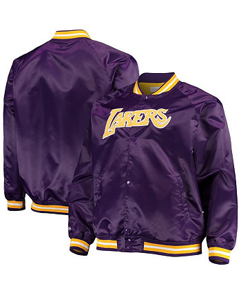 Мужская фиолетовая куртка Los Angeles Lakers Big and Tall Hardwood Classics Raglan Satin Full-Snap Mitchell & Ness