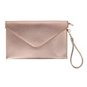 CTM Women's Glossy Metallic Envelope Wristlet Clutch Handbag Ctm