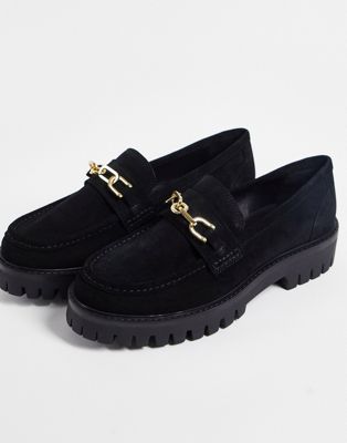 Asra Foza chain loafers in black suede ASRA