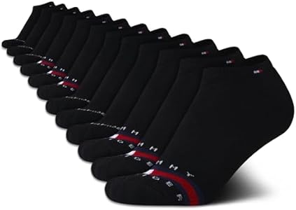 Tommy Hilfiger Women's No Show Socks - 12 Pack Soft Stretch Womens Athletic Ankle Socks - Running Socks for Women (6-9.5) Tommy Hilfiger