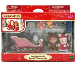 Calico Critters Baby Sleigh Ride, Limited Edition Seasonal Holiday Set with 2 Collectible Doll Figures and Accessories Calico Critters