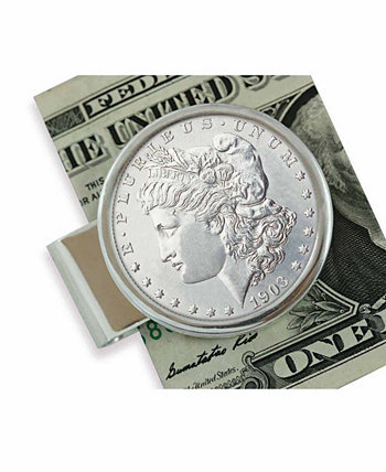 Зажим для монет с монетой из стерлингового серебра Morgan Dollar American Coin Treasures