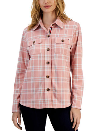 Женская куртка-рубашка в клетку с воротником Tommy Hilfiger