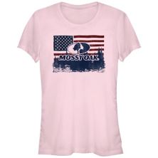 Juniors' Mossy Oak USA Flag Forest Graphic Tee Mossy Oak