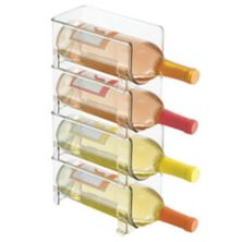mDesign Wine Rack, Water Bottle Storage Organizer Holder, Stackable - 4 Pack MDesign