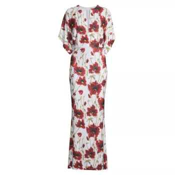 Obie Floral Printed Gown Norma Kamali