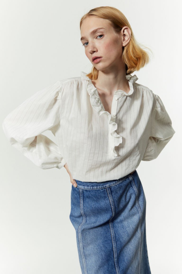 Блузка-пуловер с оборками H&M