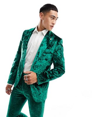 Зеленый бархатный пиджак Twisted Tailor Buteer Crush Twisted Tailor