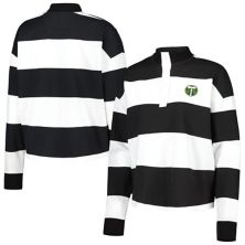 Women's Antigua  White Portland Timbers Radical Rugby Stripe Long Sleeve T-Shirt Antigua