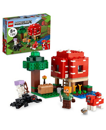 Набор для строительства грибного домика Minecraft, игровой набор игрушечного домика, 272 детали Lego