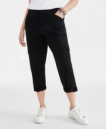 Petite Pull-On Mid-Rise Rolled Cuff Capri Pants, Created for Macy's Style & Co