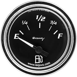 Equus 7362 2" Fuel Level Gauge, Chrome with Black Dial Equus