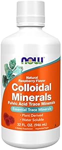 NOW Foods Supplements, Colloidal Minerals Liquid (Жидкость), Plant Derived, Essential Trace Minerals, Raspberry, 32-Ounce NOW Foods