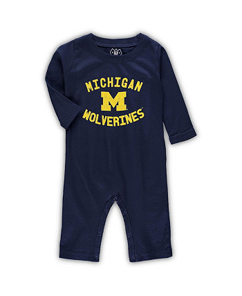 Темно-синий джемпер с длинными рукавами Michigan Wolverines Core для мальчиков и девочек Infant Wes & Willy