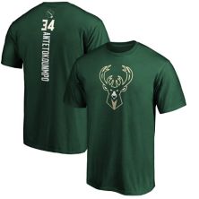 Мужская футболка Fanatics с фирменным знаком Giannis Antetokounmpo Hunter Green Milwaukee Bucks Playmaker с именем и номером Fanatics