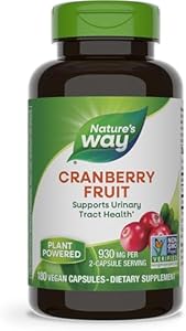 Nature's Way Cranberry Fruit, Supports Urinary Tract Health*, 930 mg per 2-Capsule Serving (Порция), 180 Capsules (Капсулы) (Packaging May Vary) Nature's Way