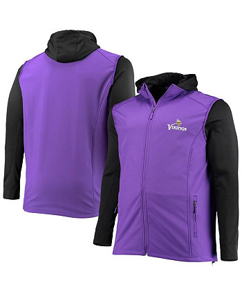 Мужская пурпурно-черная куртка с капюшоном Minnesota Vikings Big and Tall Alpha с молнией во всю длину Dunbrooke