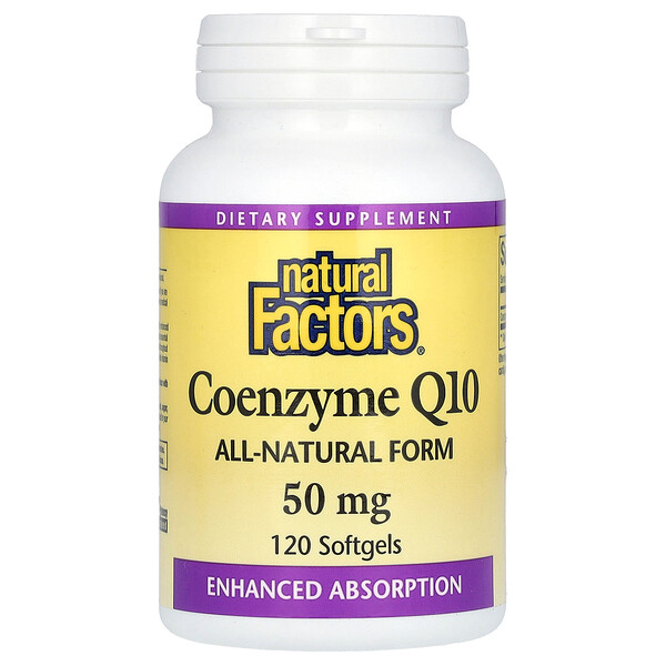 Коэнзим Q10 - 50 мг - 120 мягких капсул - Natural Factors Natural Factors