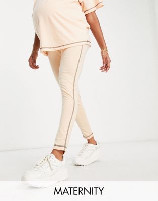 Missguided Maternity contrast stitch legging in rose - part of a set Missguided Maternity