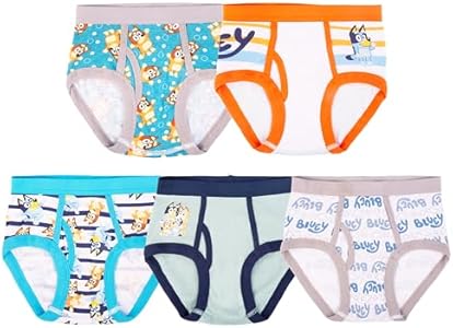 Bluey Boys 100% Combed Cotton Underwear Briefs, Sizes 18m, 2/3t, 4t, 4, 6, and 8 Bluey