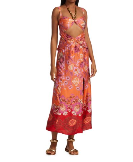 Платье миди с цветочным вырезом Nisa Alexis