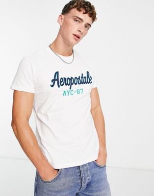 Белая футболка с логотипом Aeropostle спереди AEROPOSTALE