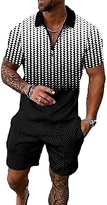 BIRW Mens Short Sets 2 Piece Outfits Polo Shirt Fashion Summer Tracksuits Casual Set Short Sleeve and Shorts Set for Men BIRW