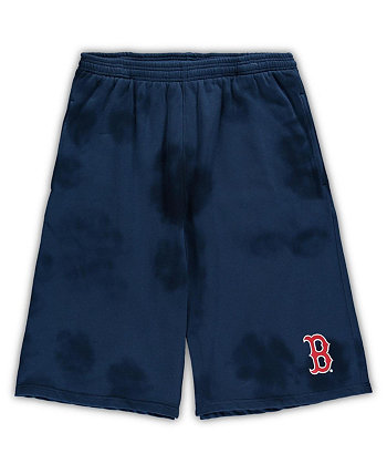 Мужские темно-синие флисовые шорты Boston Red Sox Big and Tall Tye Dye Profile