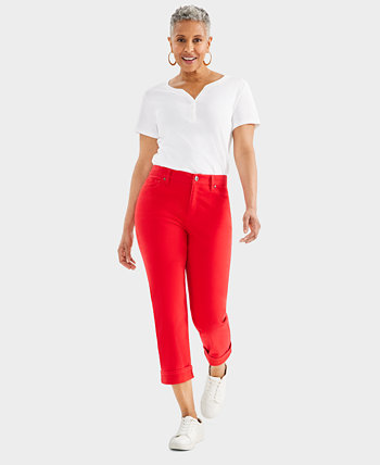 Женские джинсы-капри с пышной посадкой со средней посадкой, созданные для Macy's Style & Co