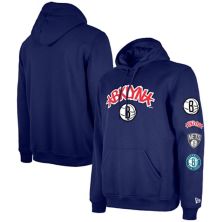 Мужской пуловер с капюшоном New Era Blue Brooklyn Nets 2023/24 City Edition New Era x Staple