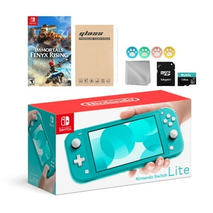 Nintendo Switch Lite Turquoise with Immortals Fenyx Rising, Mytrix 128GB MicroSD Card and Accessories NS Game Disc Bundle Best Holiday Gift Nintendo