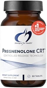 Designs for Health Pregnenolone CRT - 30mg Controlled/Time Release Pregnenolone (10-12 Hour) - Estrogen, DHEA + Testosterone Hormone Precursor for Women + Men - Vegan + Non-GMO (60 Tablets) Designs for Health