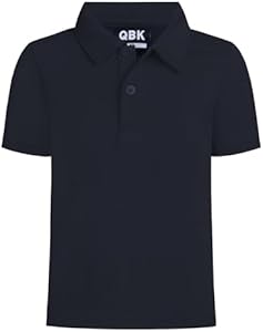 QBK Toddler to Youth Boys' Performance Polo Kids Collared Golf Shirt School Uniform Qbk