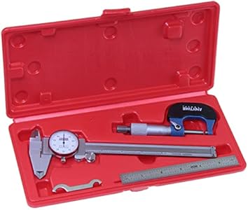 Dial Caliper/Micrometer/Stainless Steel Ruler Professional Machinist Inspection Tool Set Anytime Tools