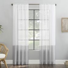 Clean Window Color Block Accent Anti-Dust Sheer Window Curtain Panel Clean Window
