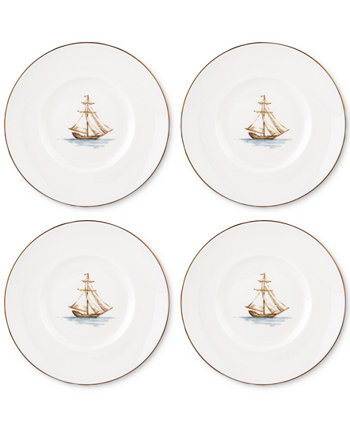 British Colonial Tradewind Dessert Plates, Set of 4 Lenox