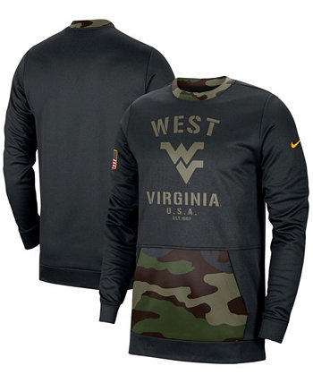 Мужская толстовка с капюшоном в стиле милитари West Virginia Mountaineers черного цвета с камуфляжным принтом Nike