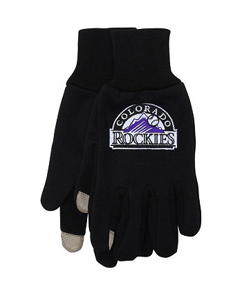Мужские перчатки Colorado Rockies McArthur Black Team с сенсорным логотипом McArthur Sports