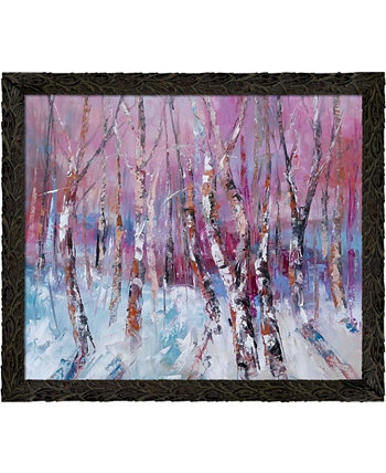Art Winter Magic 1 с настенными рисунками в рамке из черного дерева с перьями, 27,24 x 23,24 дюйма ArtistBe