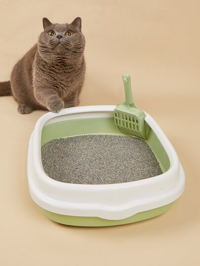 1шт Ящик для кошачьего туалета с Лопата SHEIN