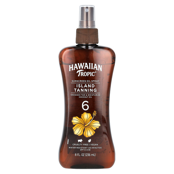 Island Tanning, Солнцезащитный масляный спрей, SPF 6, 8 жидких унций (236 мл) Hawaiian Tropic