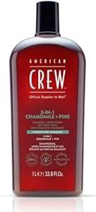 AMERICAN CREW 3-IN-1 CHAMOMILE + PINE Shampoo, Conditioner and Body Wash, 8.4 Fl Oz (Pack of 1) American Crew