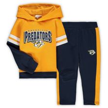 Золотистый/темно-синий Nashville Predators Miracle On Ice Пуловер с капюшоном и штаны с регланами для малышей Outerstuff