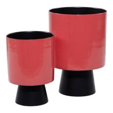 Stella & Eve Red Black Modern Planter Floor Decor 2-piece Set Stella & Eve